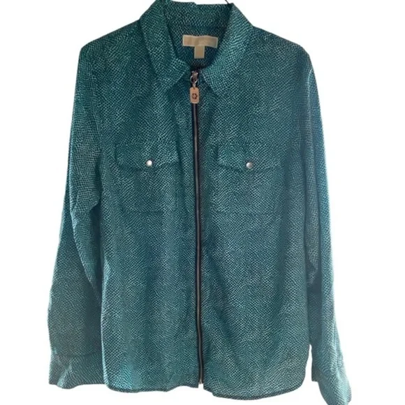 MICHAEL MICHAEL KORS REPTILE PRINT BLOUSE - Picture 4 of 9